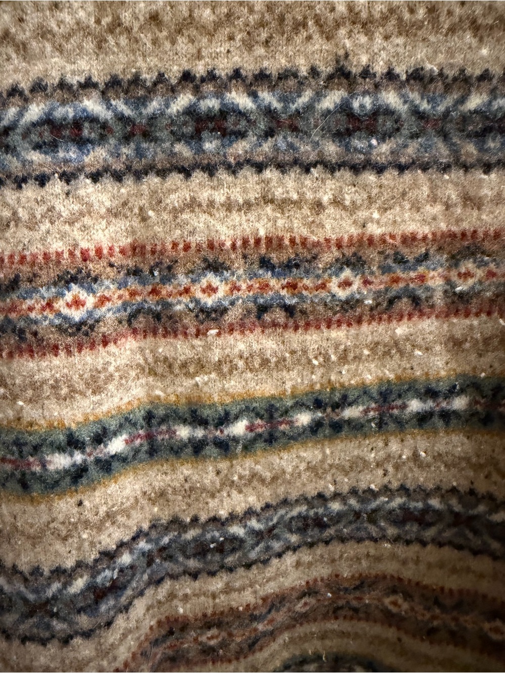 J. Crew Cream Fair Isle Crewneck Sweater with Blue & Green Accents - Picture 3 of 4